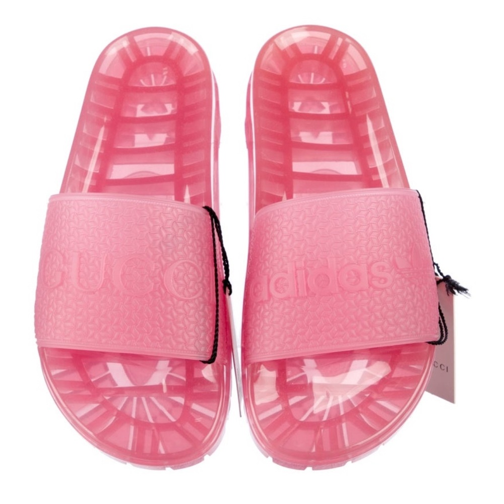 NWT Gucci Adidas Vibrant Pink Slide Sandals US 12 Eu 42